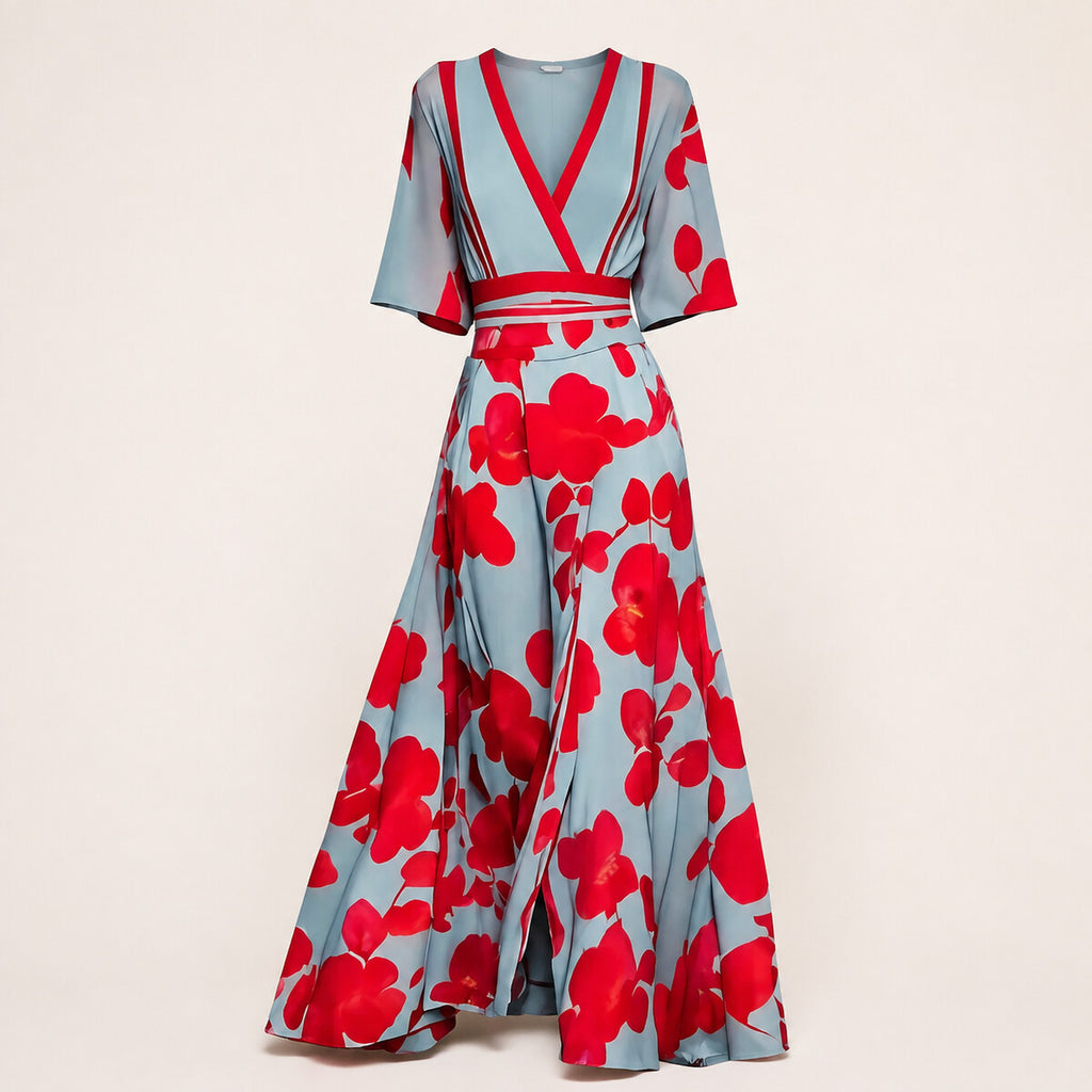 Camila™ | Vestido Cruzado Elegante con Estampado Floral