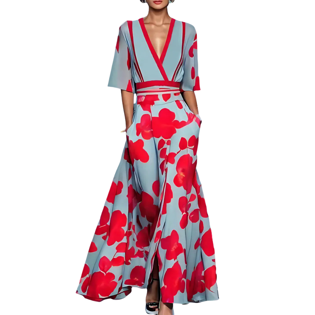 Camila™ | Vestido Cruzado Elegante con Estampado Floral