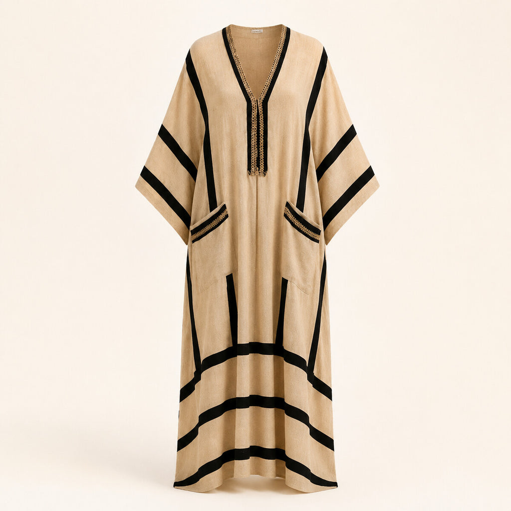 Blanche™ Vestido kaftán maxi a rayas