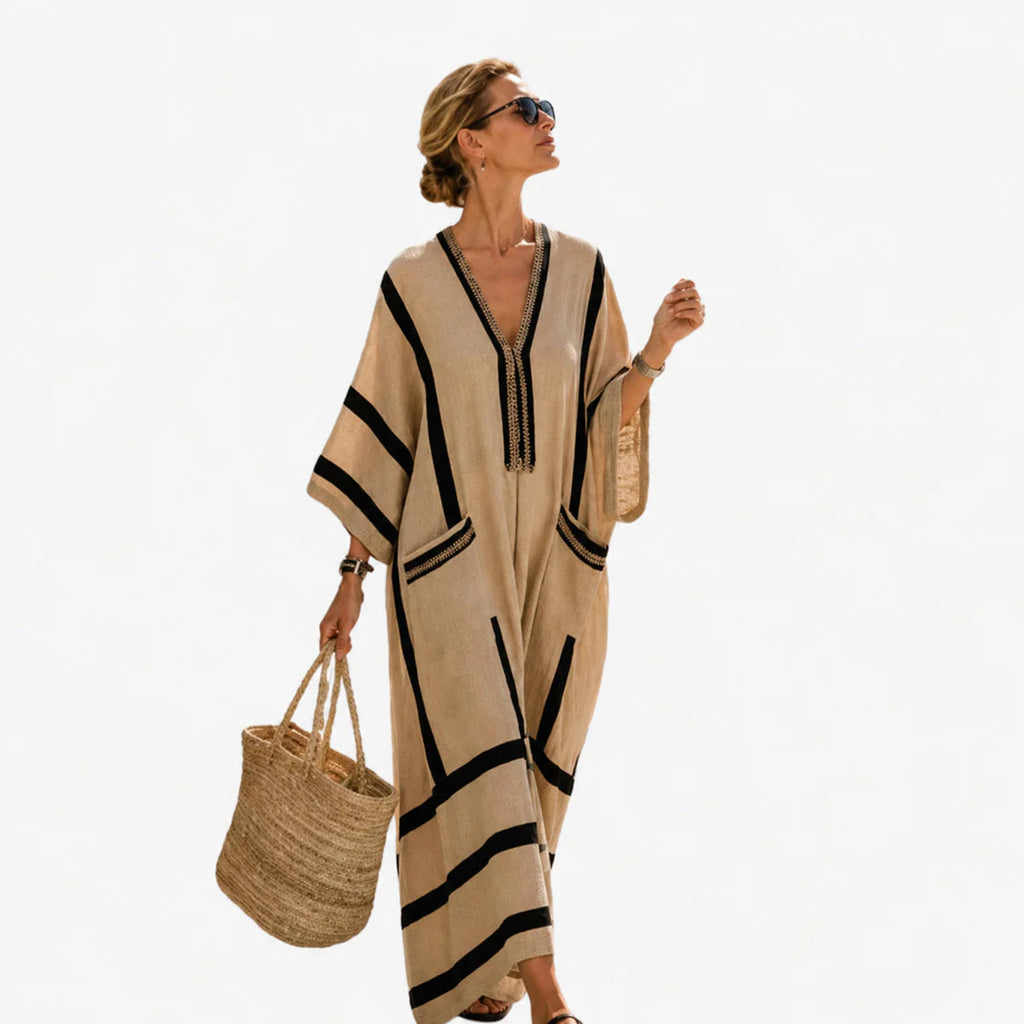 Blanche™ Vestido kaftán maxi a rayas