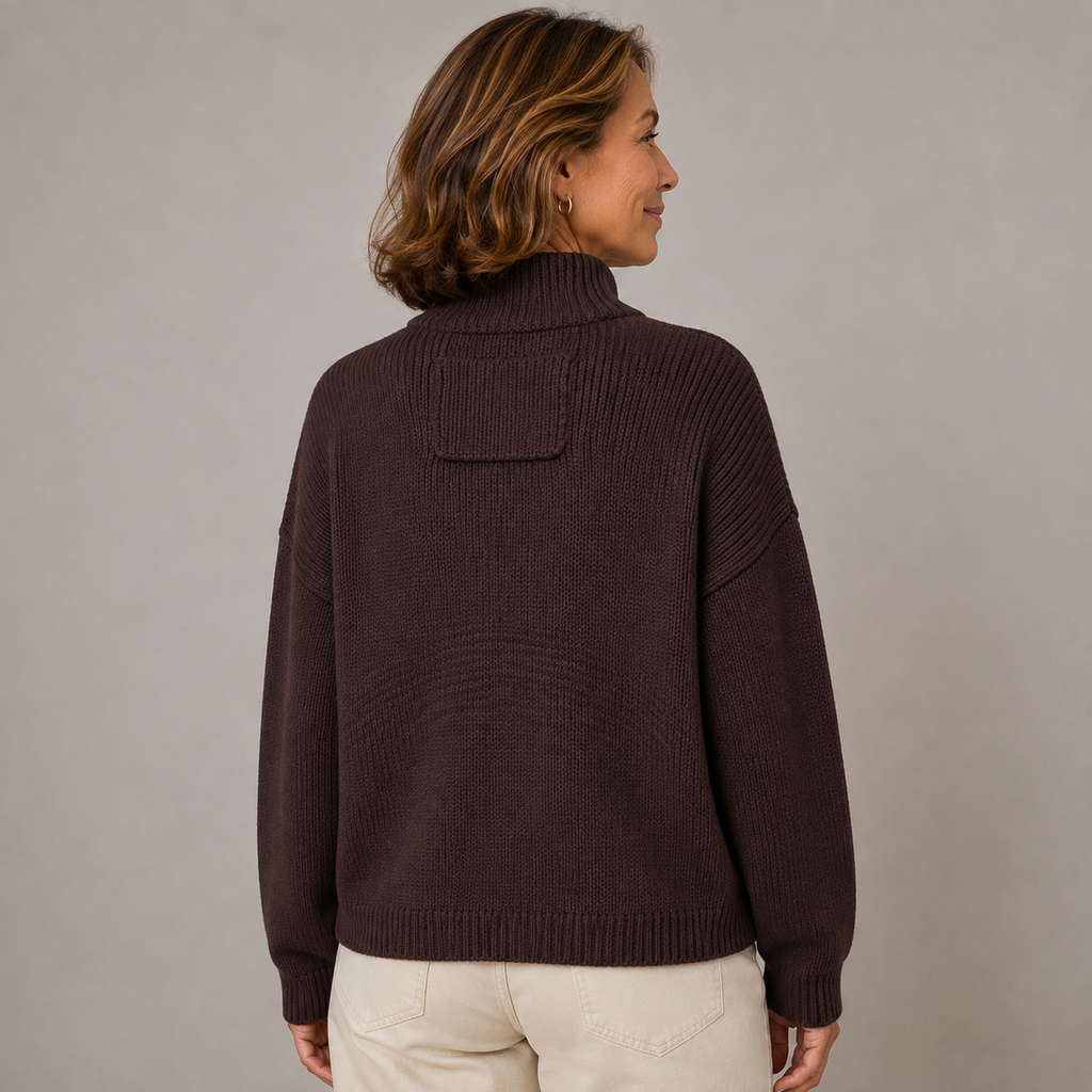Augusta™ Cárdigan con botones y cuello alto
